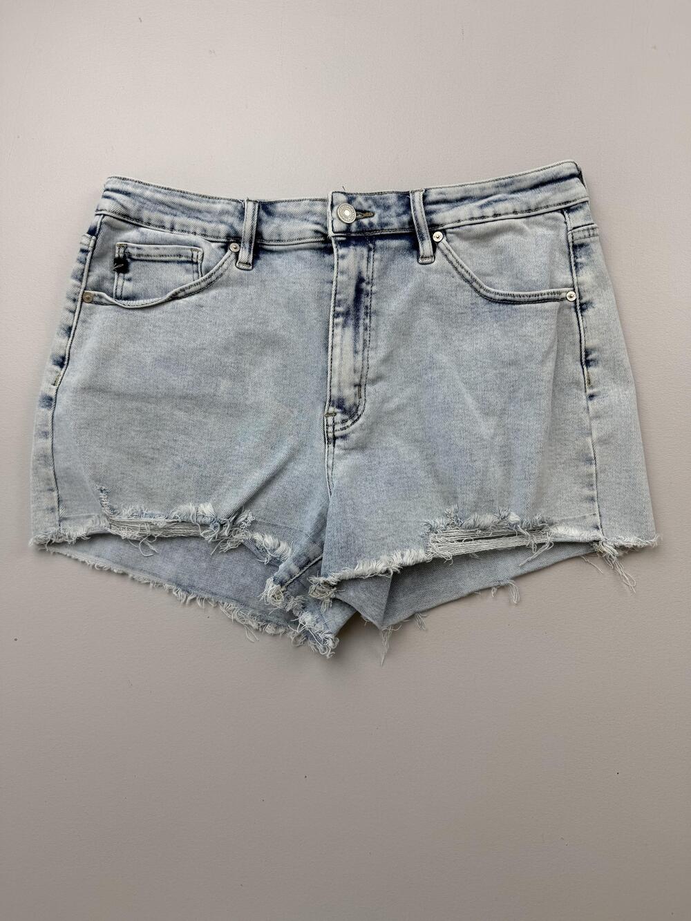 KanCan Shorts Womens 31 Blue Denim Cut-Off Distressed Frayed Hem 3 Inseam Casual